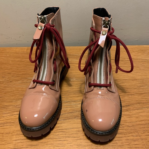 Shiny pink combat boots by AGL Italy - Picture 6 of 10